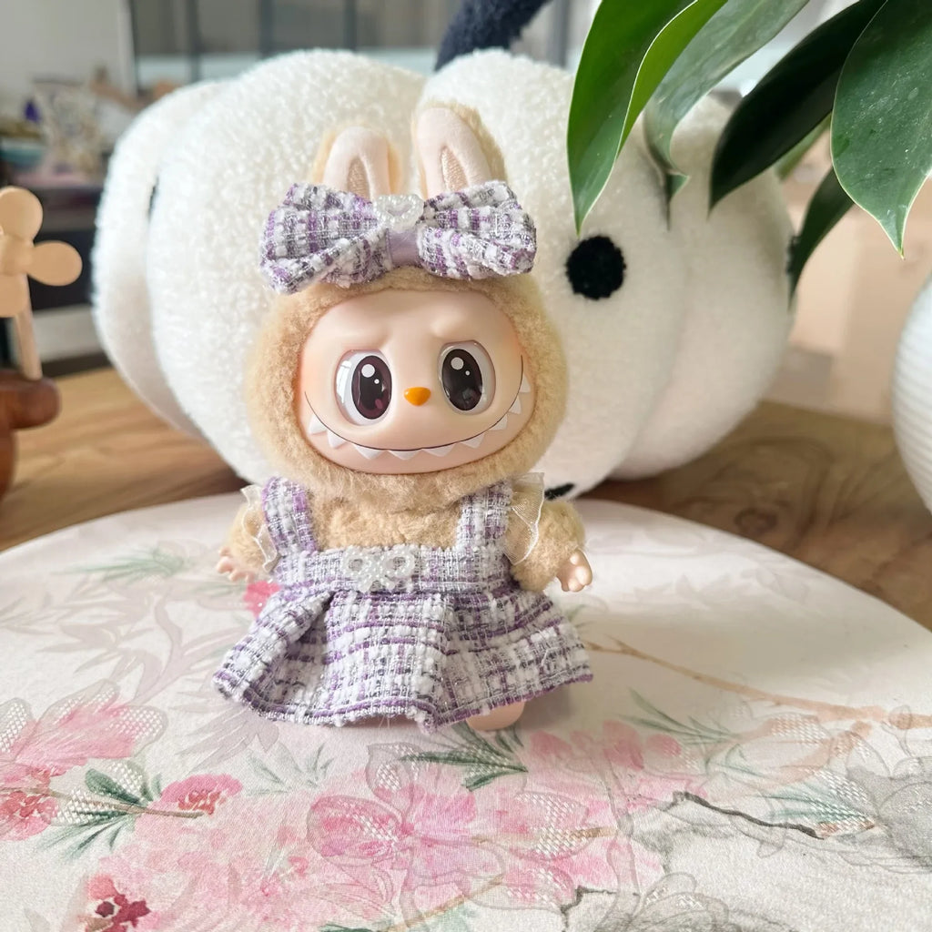 17cm Mini Plush Doll'S Clothes Outfit Accessories For Korea Kpop Exo Labubu Idol suit Clothing Gift，Only clothes and no dolls Oasis Select 2pcs set purple F