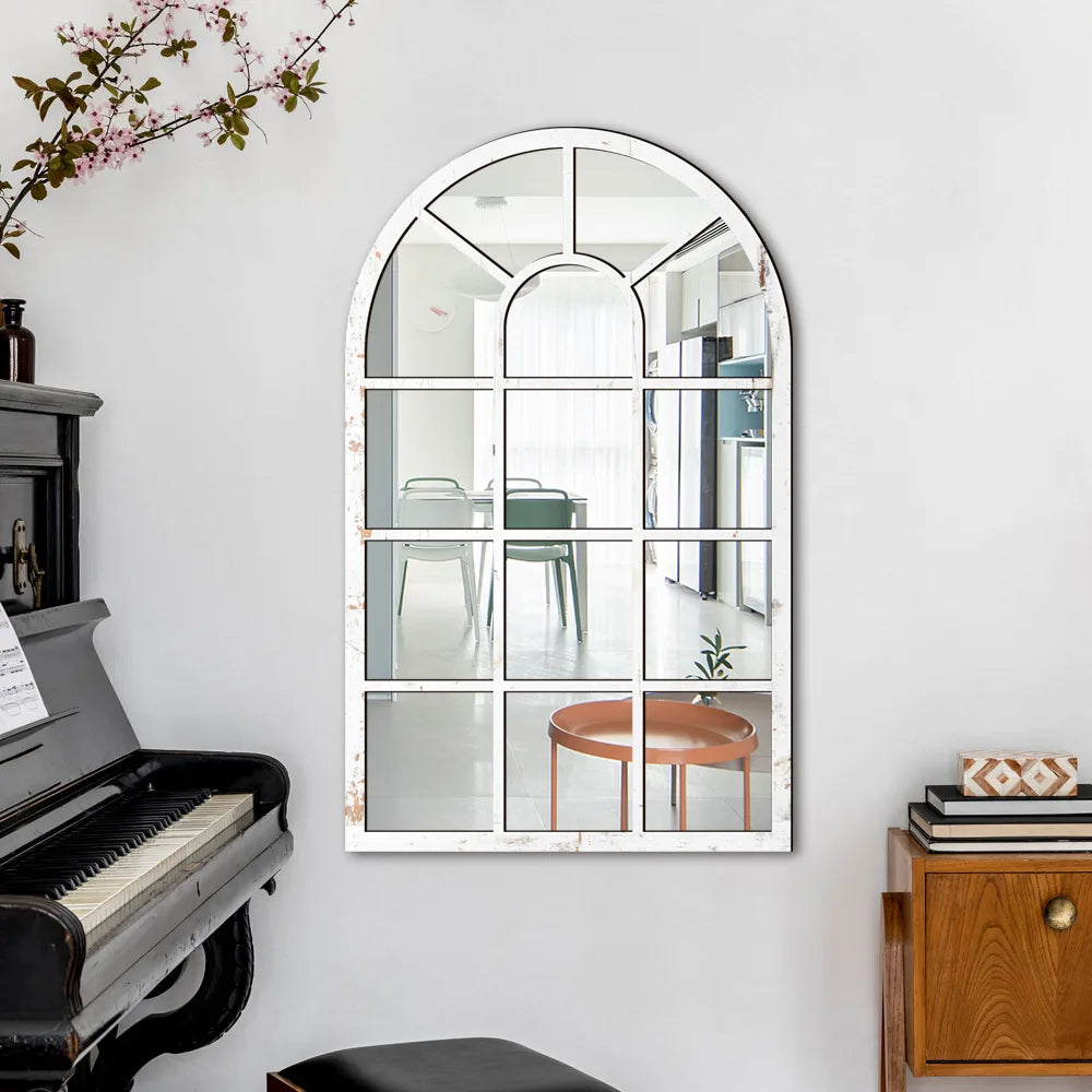 Wood and Acrylic Mirror Paste False Window Living Room Bedroom Study Decorative Wall Paste wall decor Oasis Select MZ420-A 82.6cm x 50.8cm