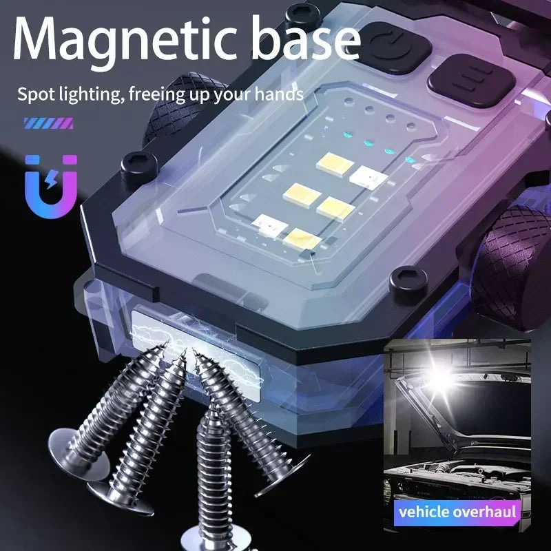 Mini LED Keychain Light Portable Magnetic EDC Flashlight Outdoor Camping Fishing Emergency Work Hat Clip Lamp With FingertipGyro Oasis Select