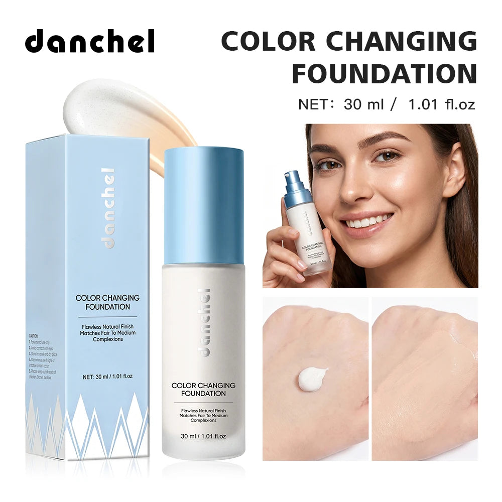 Color Changing Foundation Long-Lasting Buildable Coverage Non-drying Base Foundation Smooth Texture Flawless Natural Face Makeup Oasis Select 1 pc