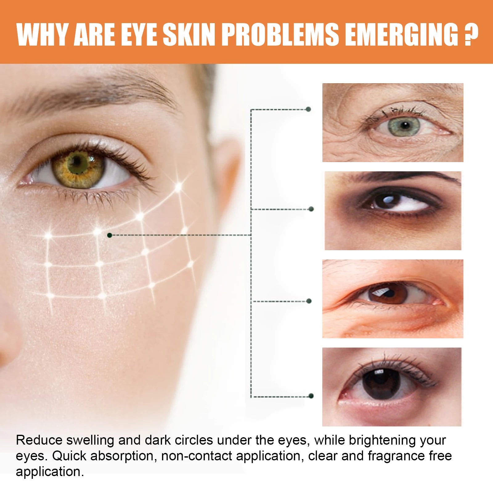 Vitamin C Eye Balm Moisturizing Eye Bag Removal Dark Circles Reduce Fine Lines Anti Puffiness Brightening Eye Cream Stick Oasis Select
