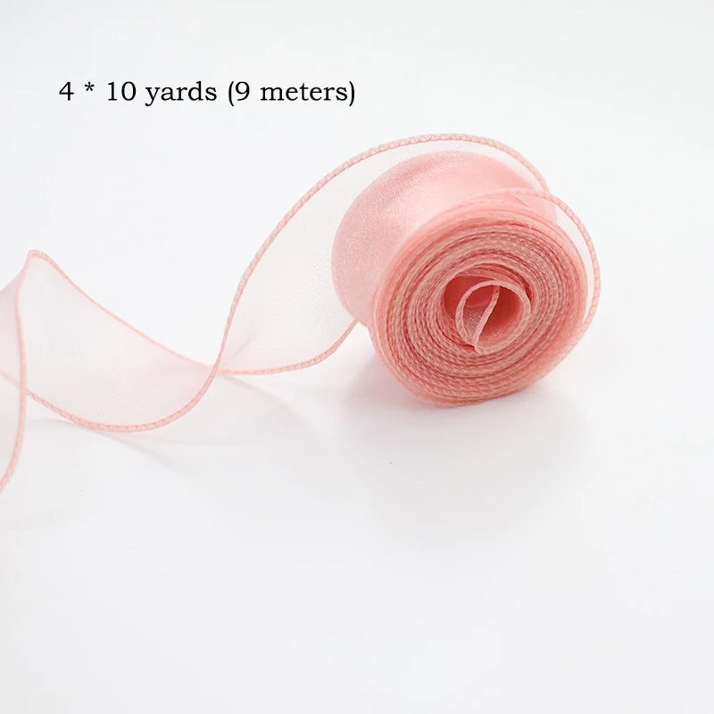 10yards Roll Silk Ribbon 40mm Satin Ribbon Organza Ribbons Gift Wrapping Handmade Wedding Birthday Party Decor Bow Diy Craft Oasis Select Pink 10Yards