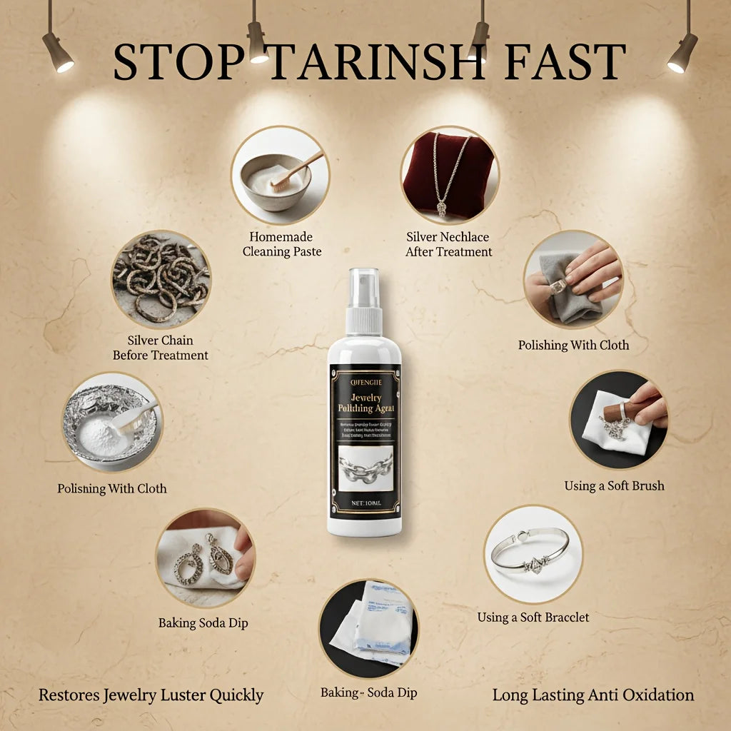 Jewelry Polishing Spray – Tarnish Remover for Gold & Silver Jewelry Cleaning Spray Oasis Select