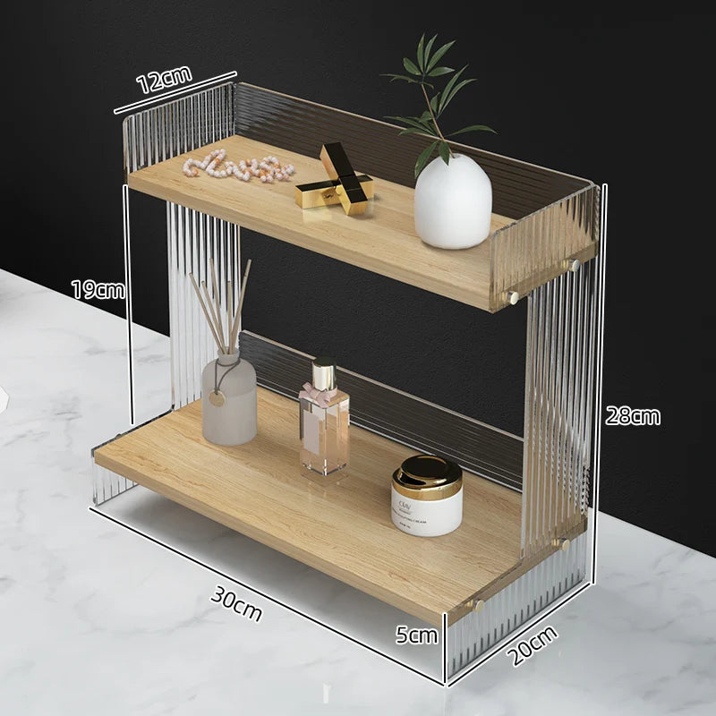 Bathroom Vanity Shelf Cosmetics Shelf Bathroom Vanity Skincare Desktop Storage Box Bathroom Organizer Oasis Select 30x20x28cm 1