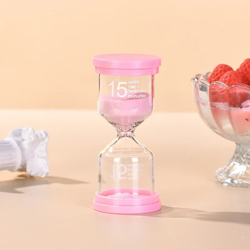 1PCS 3/5/10/15/30 Minutes Colorful Hourglass Sandglass Children Kid Gift Toy Sand Timer Hour Glass Home Decoration Sand Clock Oasis Select 15min