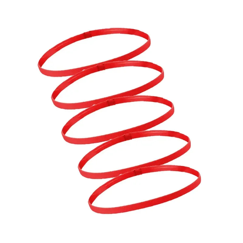 5/10pcs Sweat Absorbing Moisture Non-Slip Sports Hair Band Running Mountaineering Badminton Multifunctional Elastic Hair Band Oasis Select red-5pcs