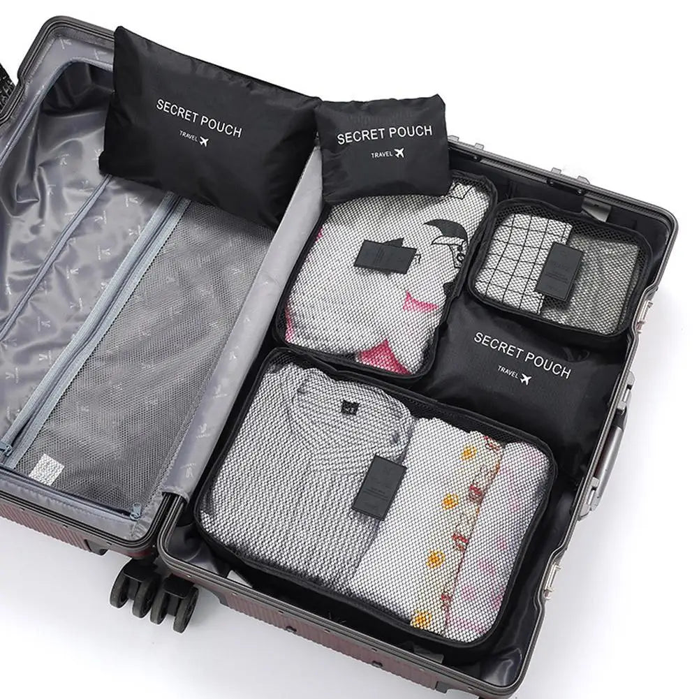 6-Piece Travel Packing Organizer Bags Set – Suitcase Storage