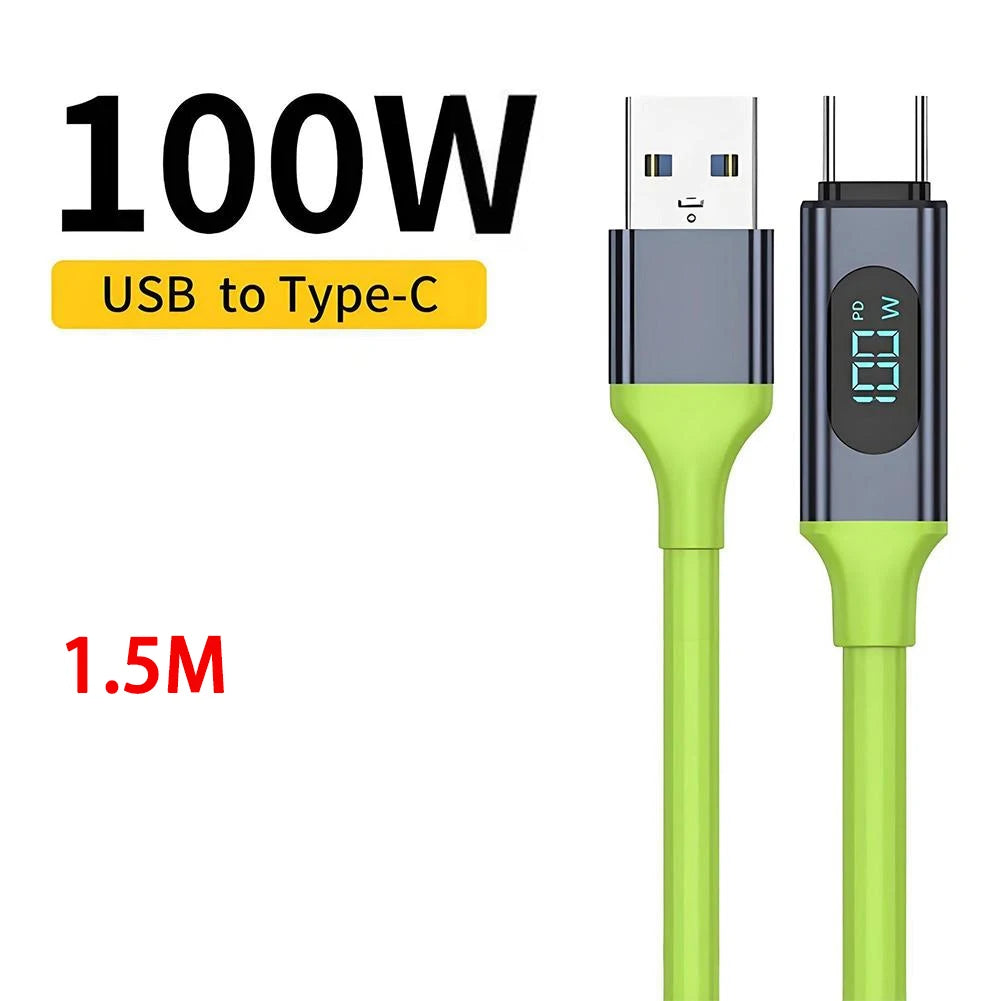 Universal Type-C to Type-C,USB A to Type-CHigh Power Charger Cord 240W with Power Screen for Xiaomi Huawei OPPO VIVO IPhone 15 1 Oasis Select C 100W