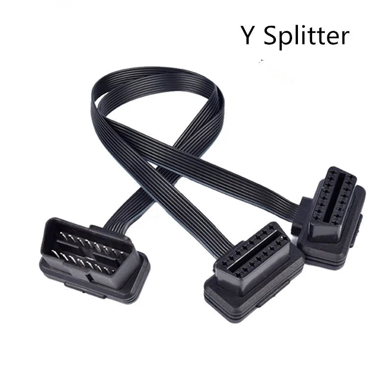 OBD2 Y Splitter Extension Cable 16 Pin Male to Dual Female 30cm OBD2 Extension Cable Oasis Select Default Title