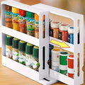 1 PC spice storage rack,90 degree swivel item storage rack, countertop 2 tier storage rack,small storage and organizer rack Oasis Select WHITE