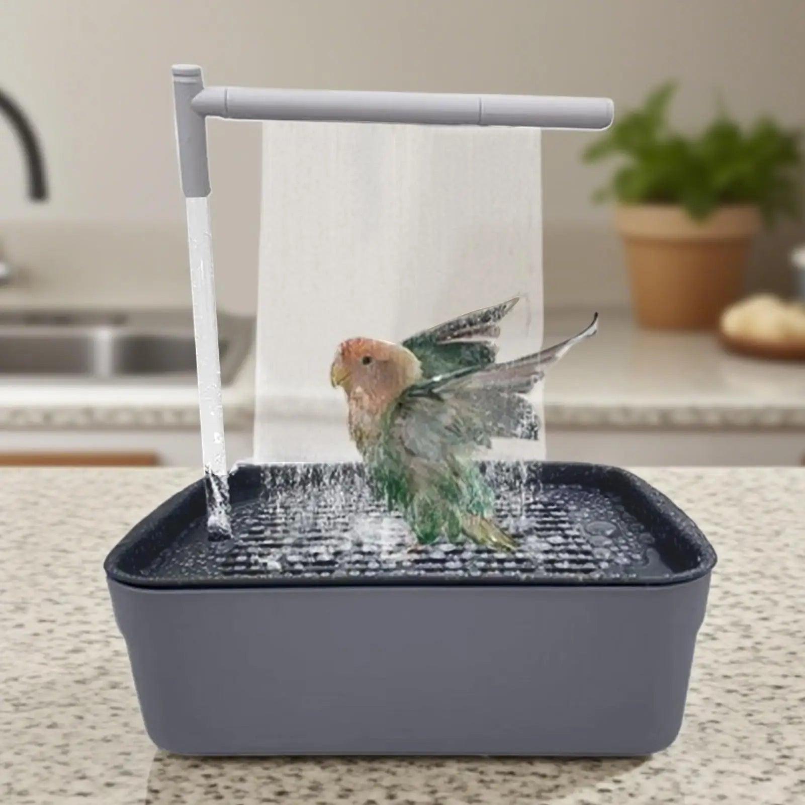 Parrot Bath Pet Bird Bath Automatic Parrot Bathtub Rechargeable Tub with Circulating Faucet Pet Supplies Bathing Accessories Oasis Select