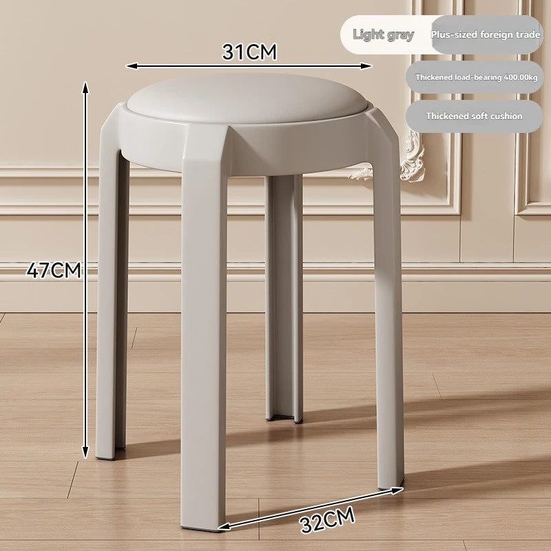 Plastic dining stools for home use in Nordic restaurants. Soft bag stools can be stacked for backup and high stools can be queue Oasis Select light gray-31cm