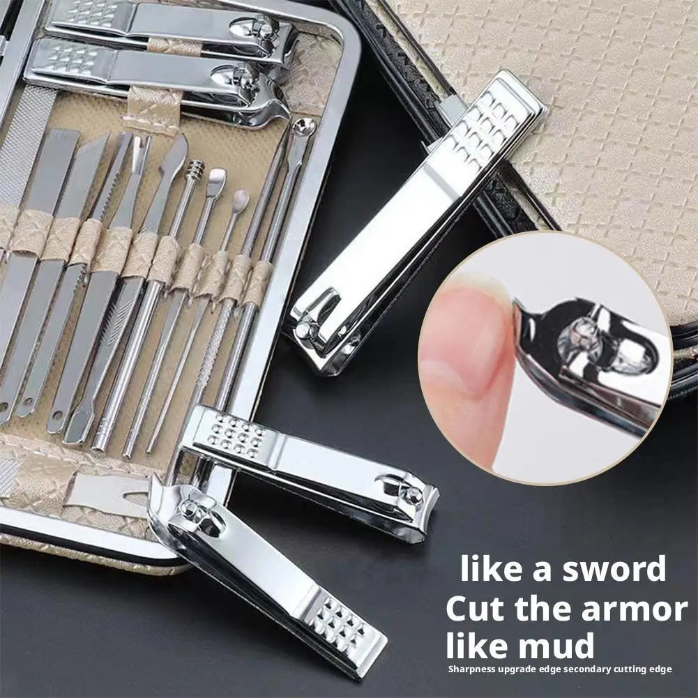 19-Piece Manicure Pedicure Set – Stainless Steel Nail Kit Nail Care Kit Oasis Select