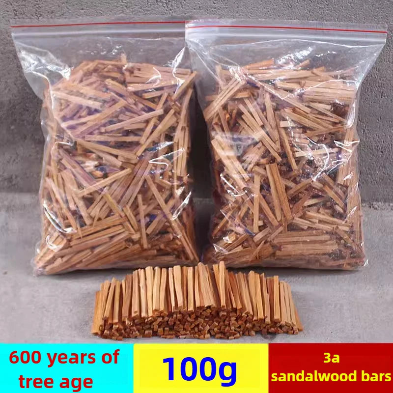 100g /50g Natural Sandalwood Sticks Incense Natural Hand Split Wood Strips Purify Healing Meditation Stress Relief Aromatherapy Oasis Select