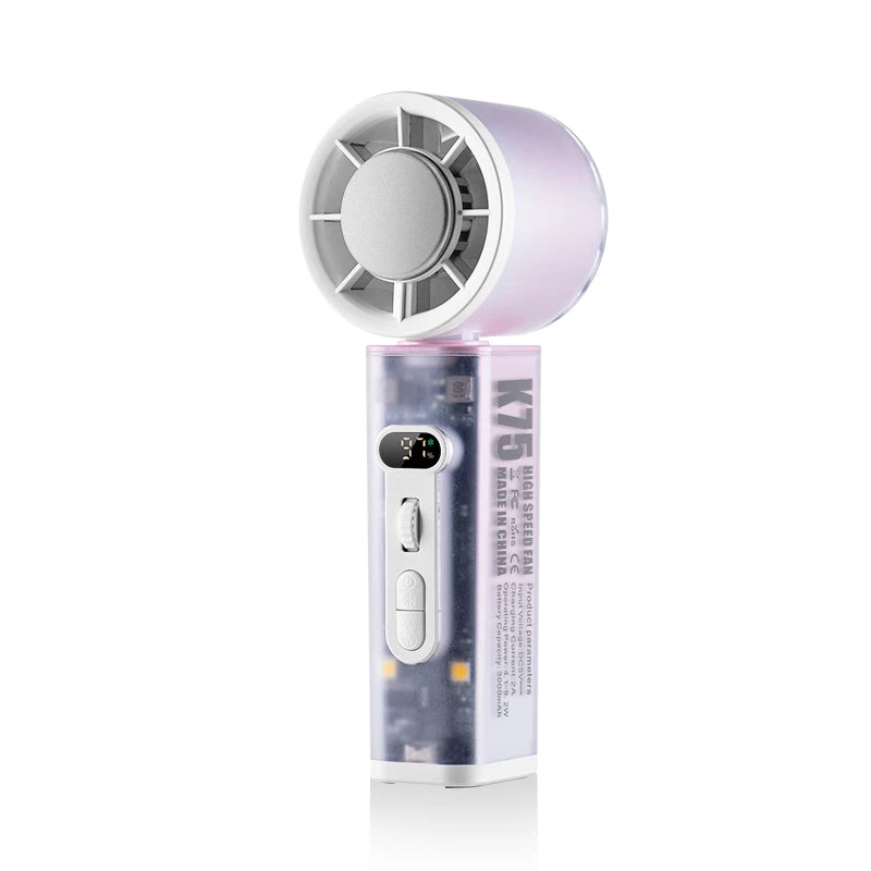 Ice Pack High Speed Cooling Fan Portable Mini USB Rechargeable Automatic Oscillation Fan For Outdoor Travel Camping Oasis Select Pink