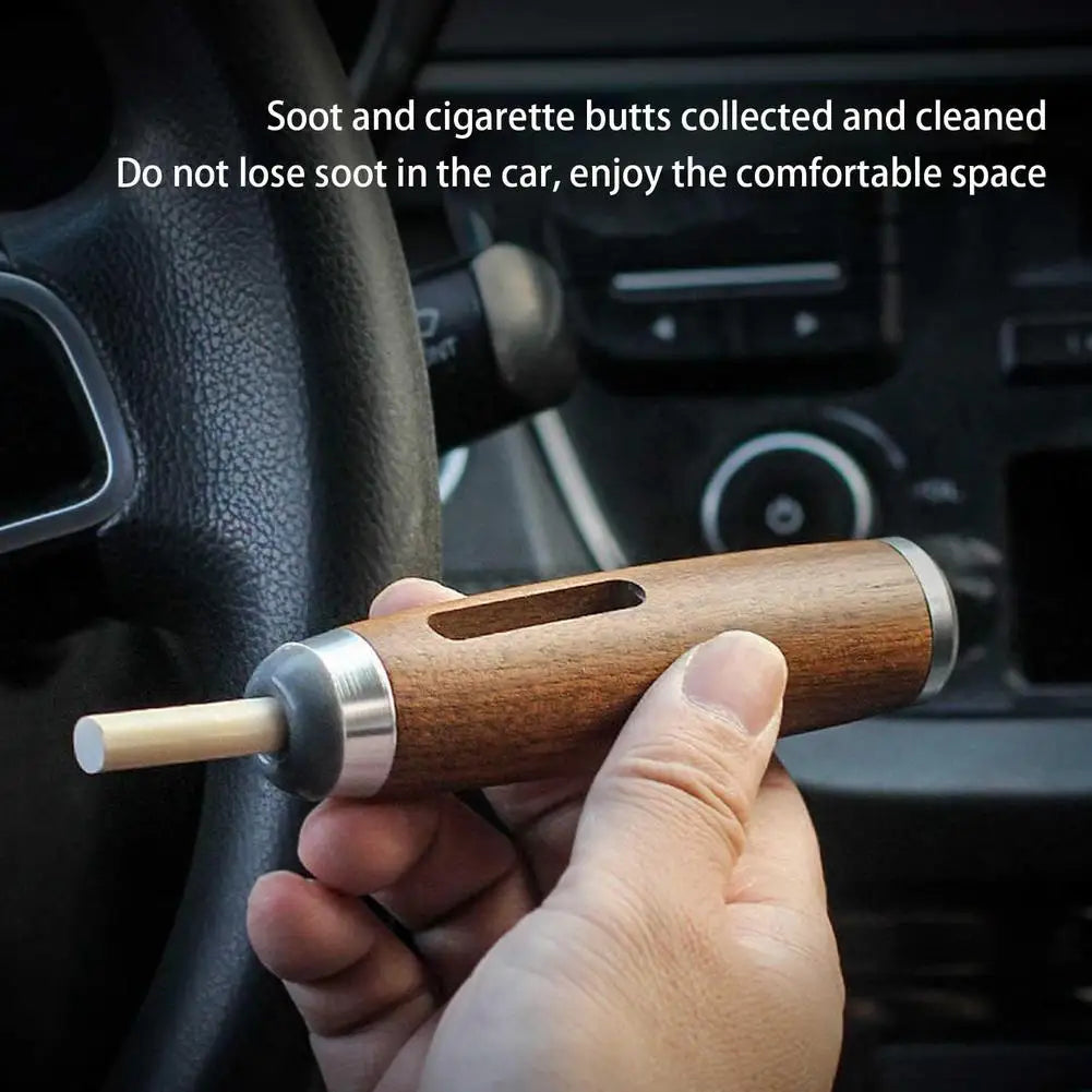 Mini Walnut Car Ashtray – Ashless Cigarette Holder | Portable Car Ashtray Oasis Select