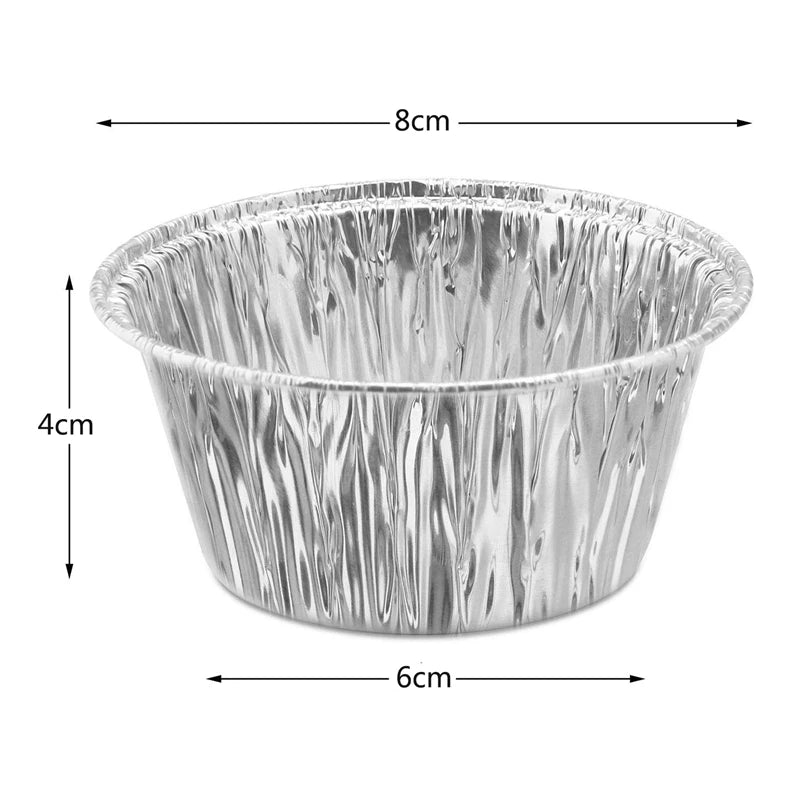WISH 150 Pcs Aluminum Foil Cupcake Cups Ramekin Muffin Baking Cups, Disposable Muffin Liners, Ramekin Holders Cups, Aluminum Cup Oasis Select