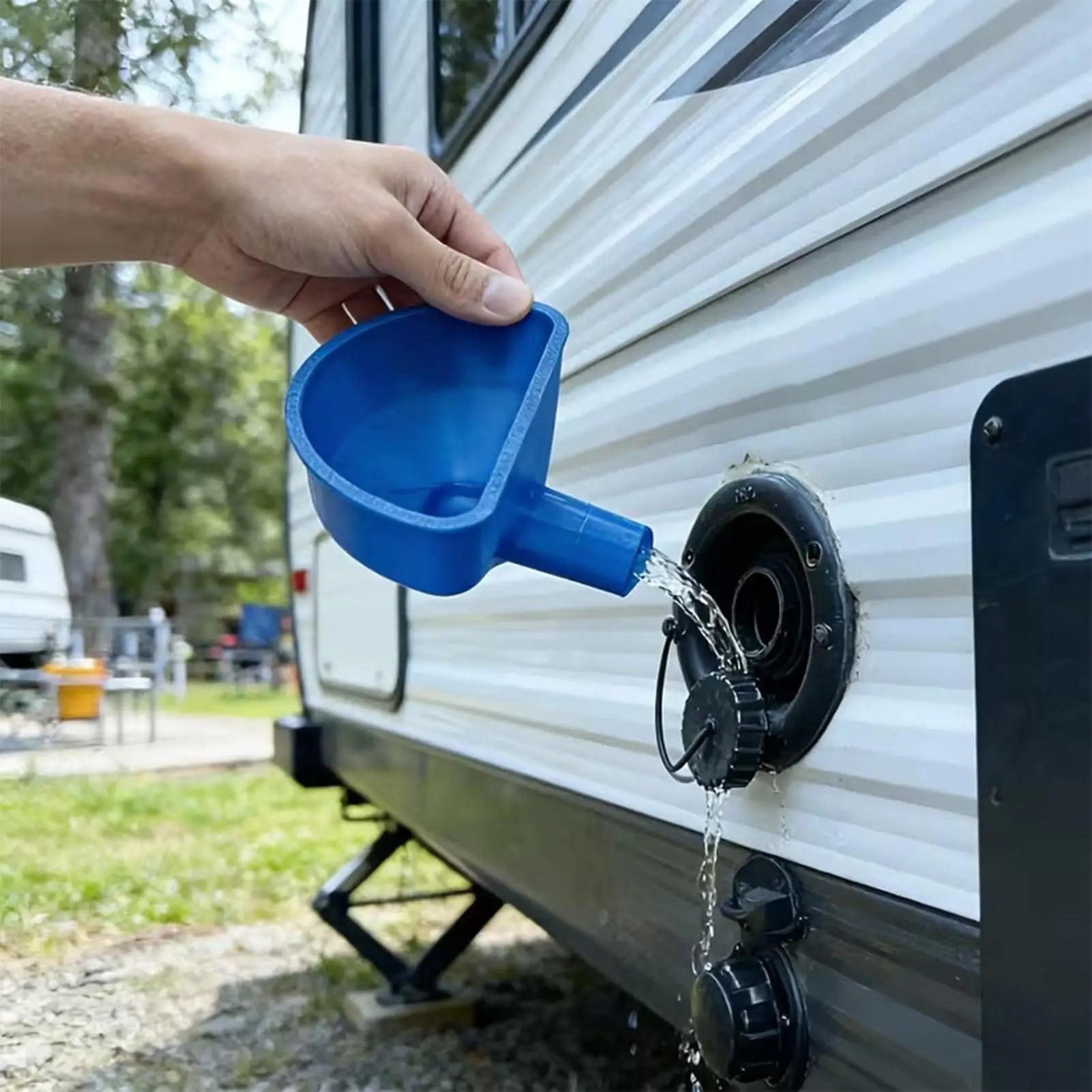 Funnel for Water Fill RV Wide Mouth Portable Filler RV Water Tank Fill Funnel for Trailer Van Motorhome Travel Camping Road Trip Oasis Select