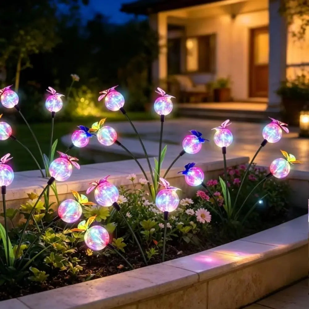 Solar Butterfly Garden Lights – 6/8 Head Color Changing Stake
