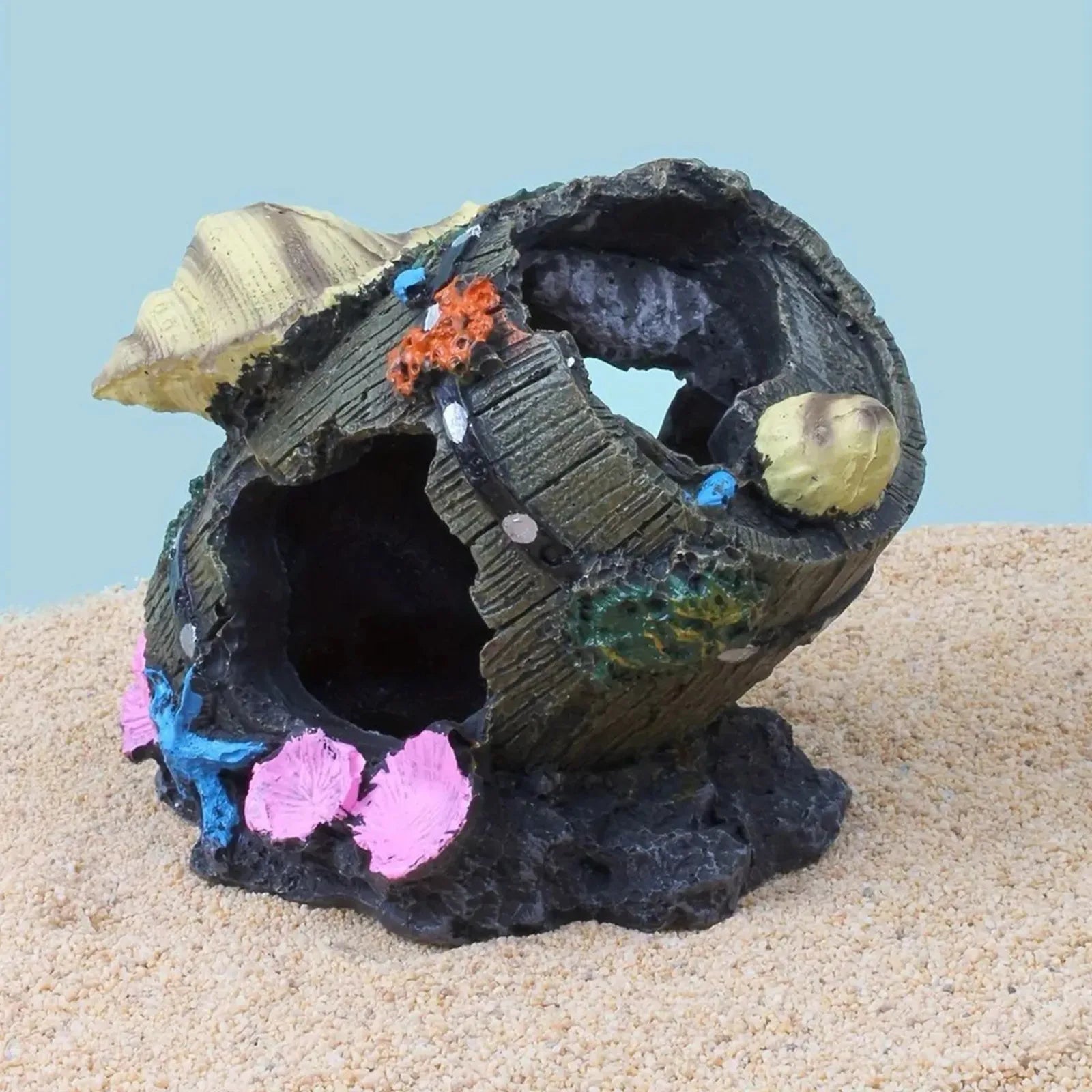 Aquarium Barrel Cave Resin Ornament | Fish Tank Decoration Aquarium Cave Ornament Oasis Select A One Size