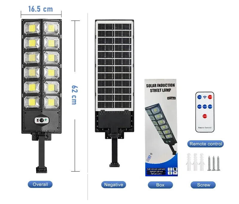 Super Bright 804 LED Solar Lights Outdoor Street Lamp Sunlight 3 modes IPX68 Waterproof Garden Lighting With Smart Motion Sensor Oasis Select W789B-6