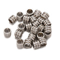 20pcs Stainless Steel Beads Grooved Column Beads Tube Spacer Beads Metal Loose Large Hole for DIY Cord Bracelet Necklace Jewelry Oasis Select Steel Hole 5mm