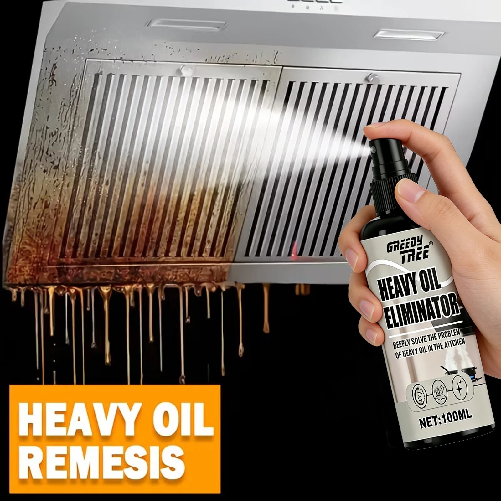 Heavy-Duty Kitchen Degreaser Spray 100ml + Free Sponge Kitchen Degreaser Spray Oasis Select