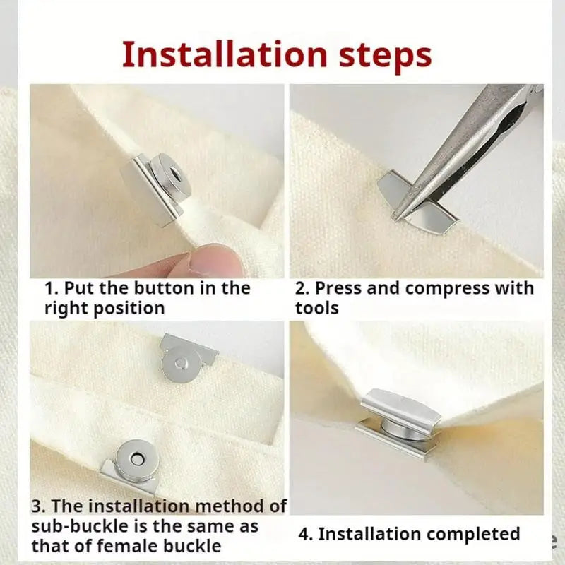 1/5Pairs Metal Seamless Magnetic Buckle DIY Buckle No-nail Seamless Button Bag Accessories Oasis Select