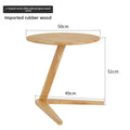Multi-functional Solid wood small coffee table household living room small round table sofa edge table Oasis Select log color