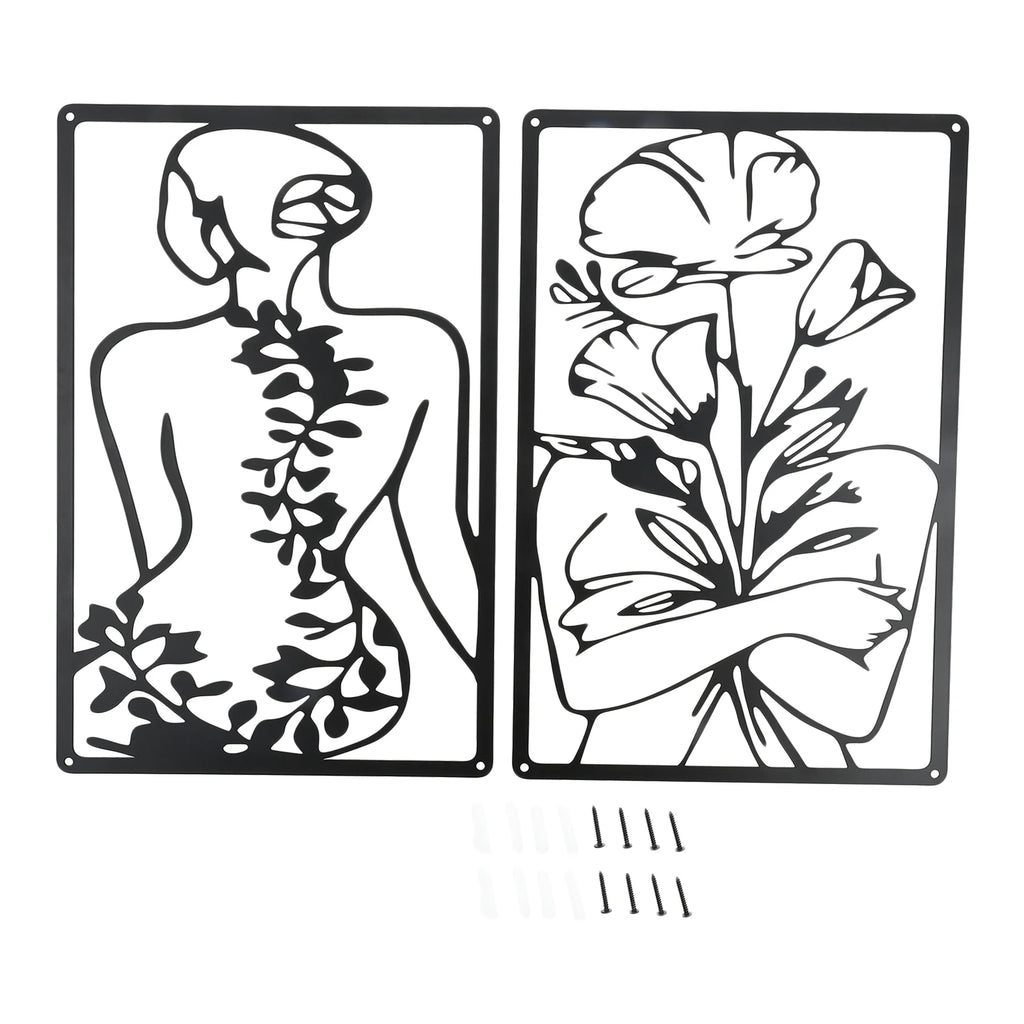 A97/660 Metal Abstract Female Picture Frame Wall Art with Mounting Accessories Fit for Decorating Living Room,Porch,Hotel Walls Oasis Select Default Title