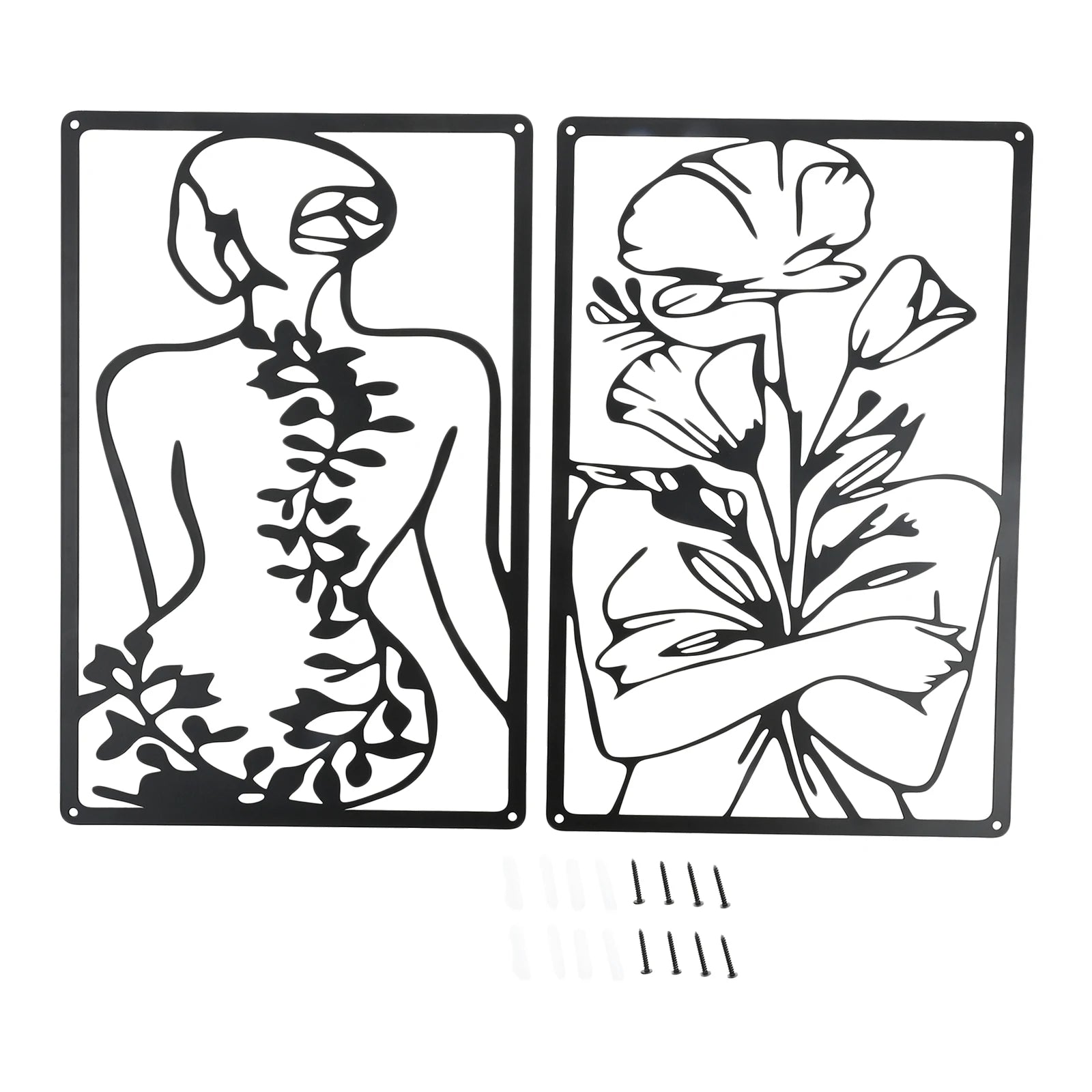A97/660 Metal Abstract Female Picture Frame Wall Art with Mounting Accessories Fit for Decorating Living Room,Porch,Hotel Walls Oasis Select Default Title