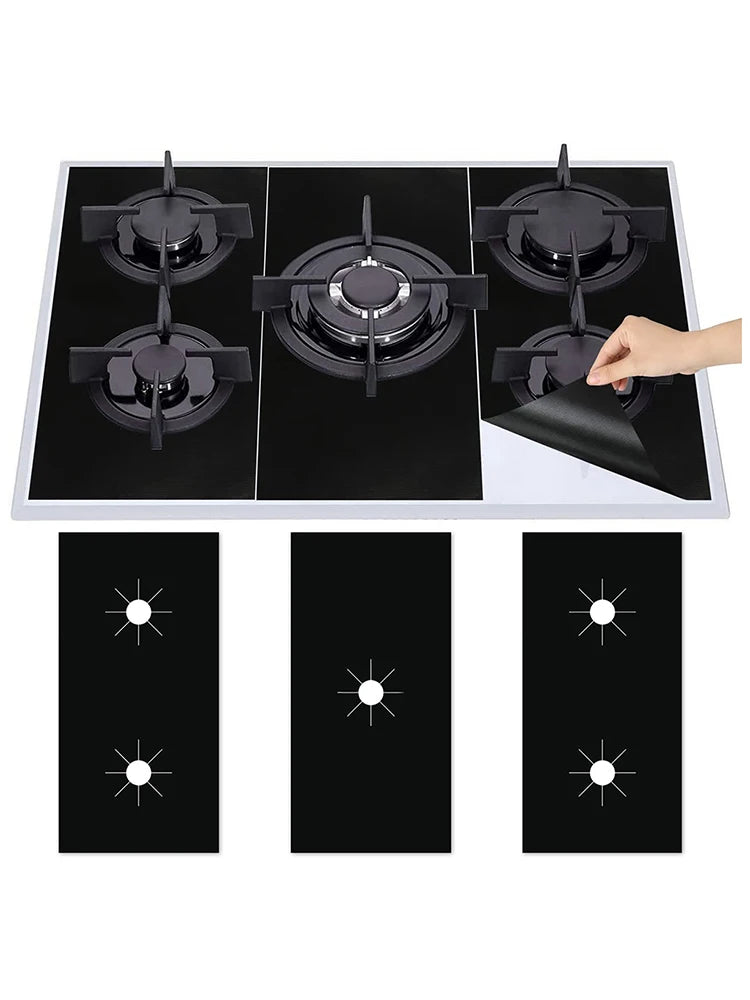 3Pcs/Set Gas Stove Pad Stove Protective Cover 5-Hole Kitchen Cleaning Anti-dirty Protector Pads 54x27cm Oasis Select