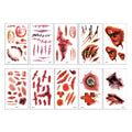Halloween Wound Scar Tattoo Stickers – 10 Sheets, 120+ Designs Temporary Tattoo Stickers Oasis Select Red