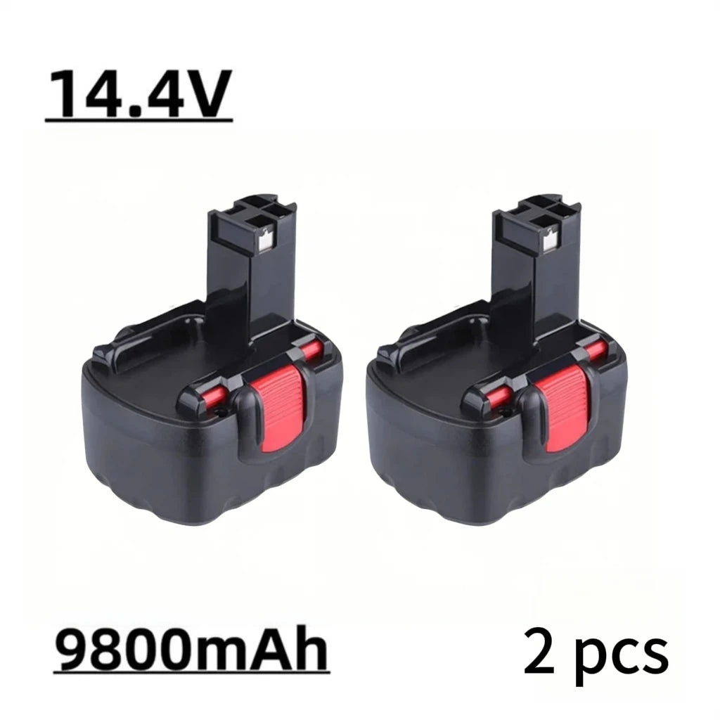9800mAh For Bosch 14.4V Battery For Bosch D70745 2607335273 BAT038 BAT140 BAT040 BAT041 BAT159 2607335465 26073356 Drill Battery Oasis Select 14.4V 9800mAh 2pcs