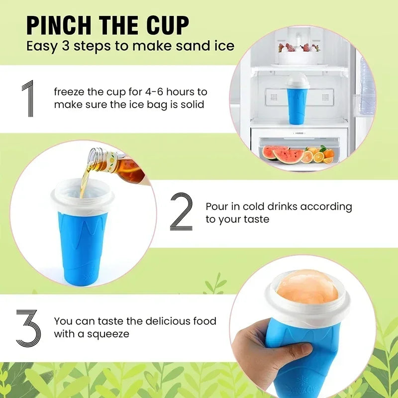 2pcs Quick-Frozen Slushy Maker Cup Large Capacity Slushy Cup for Homemade Smoothies Juice Ice Cream Summer Squeeze Beker Kitchen Oasis Select