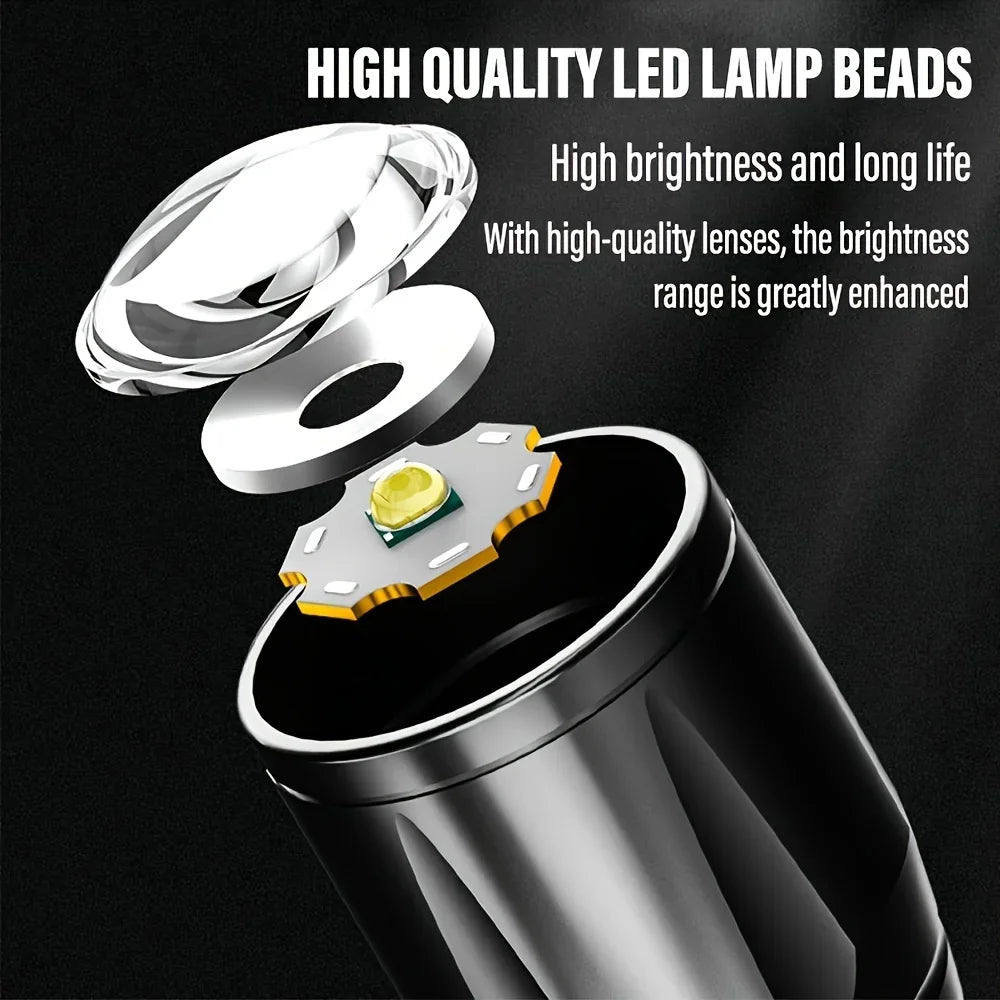 LED Strong Light Flashlight Rechargeable Multi functional for Long Range Portable Outdoor Home Mini Flashlight Cap Clip Light Oasis Select