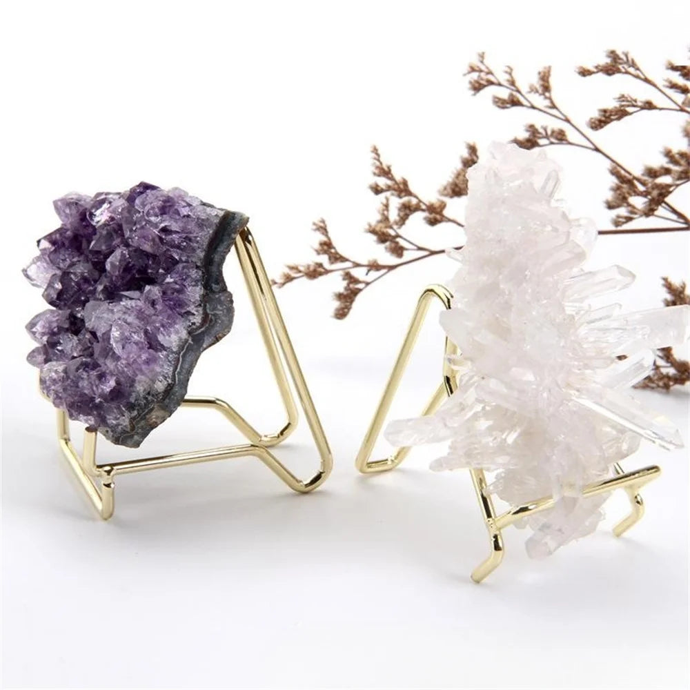 1PCS Metal Arm Display Stand Easel For Gemstone Mineral Home Decor Minerals Fossils Rocks Geode Display Stands Crystals Holder Oasis Select