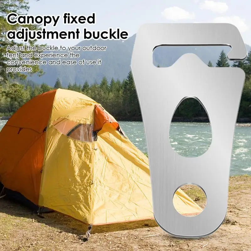 Tent Rope Tensioner Tent Wind Rope Buckle Tent Guyline Rope Buckle Fastener Stainless Steel Rope Tensioner for Outdoor Camping Oasis Select