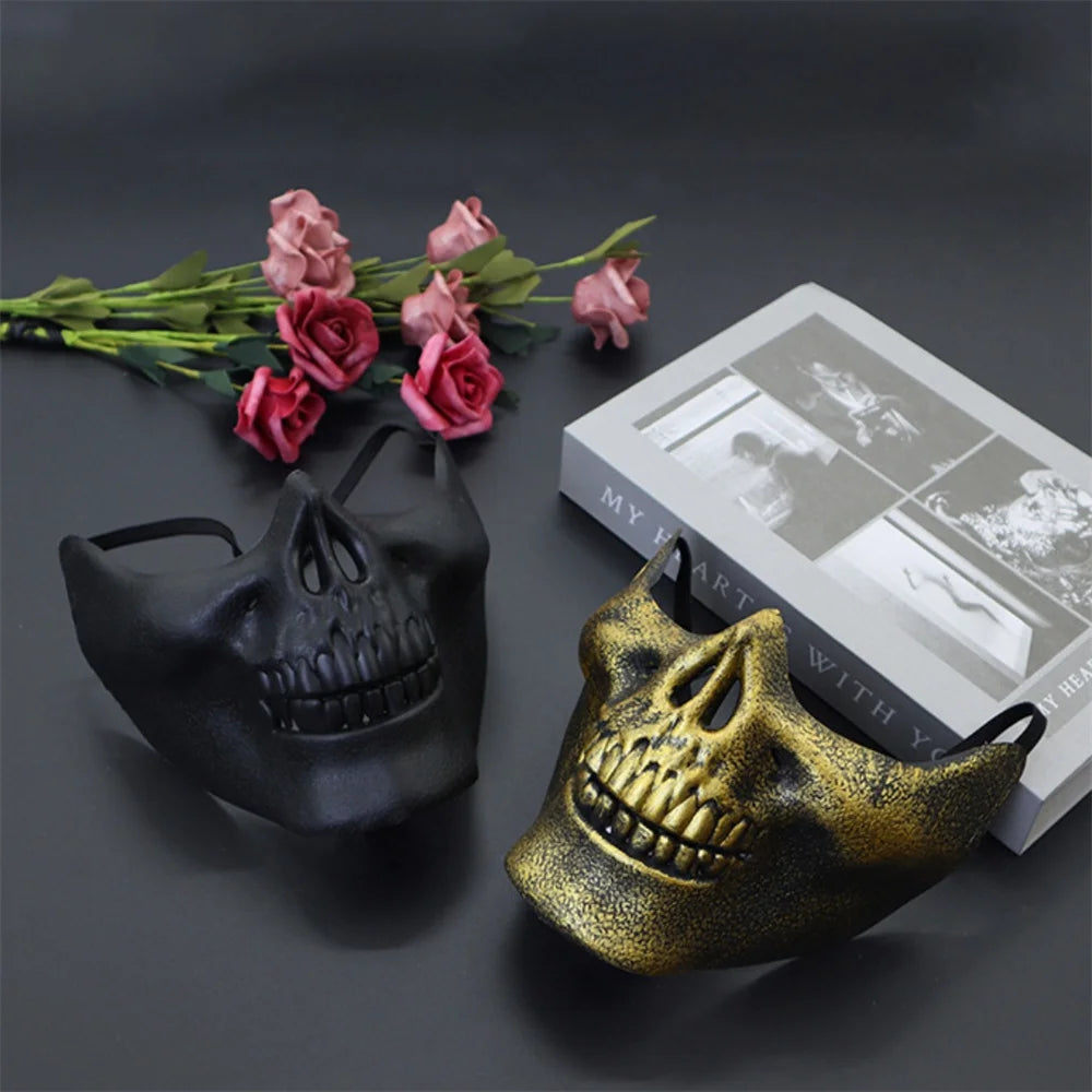 Halloween Skeleton Warrior Half Face Mask | Skull Cosplay