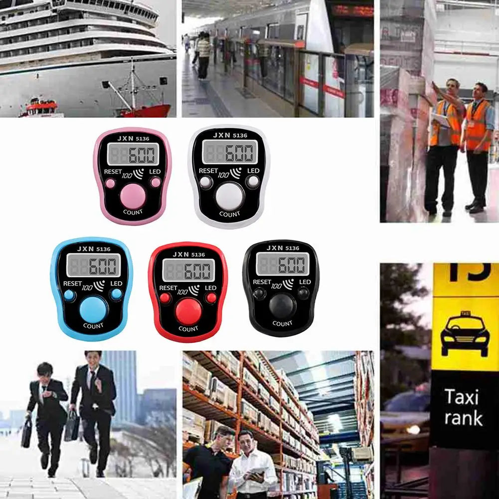 Mini Point Marker and Row Finger Meter LCD Digit Tally Counter Finger Digital Bead Timer Hand Tally Counter Clicker Oasis Select