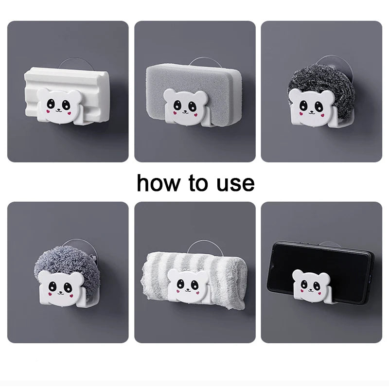 Suction Cup Sink Sponge Holder Sponge Drain Rack Kitchen Storage Hanger Punch Free Kitchen Tool Sink Rag Dishcloth Storage Rack Oasis Select