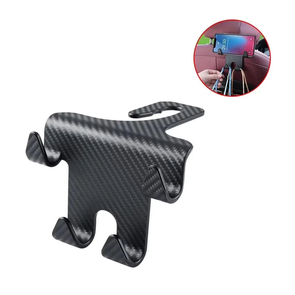 1/2/4/5Pcs Car Seat Headrest Hook 4 Pack Hanger Storage Organizer Universal for Handbag Purse Coat Fit Universal Vehicle Oasis Select 1pcs-Upgraded B