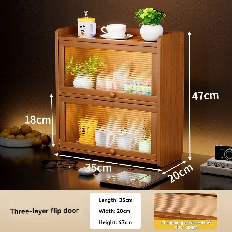 Kitchen countertop seasoning rack storage shelf, product sorting rack, layered multifunctional storage cabinet, dust-proof cabin Oasis Select 3 layers-35