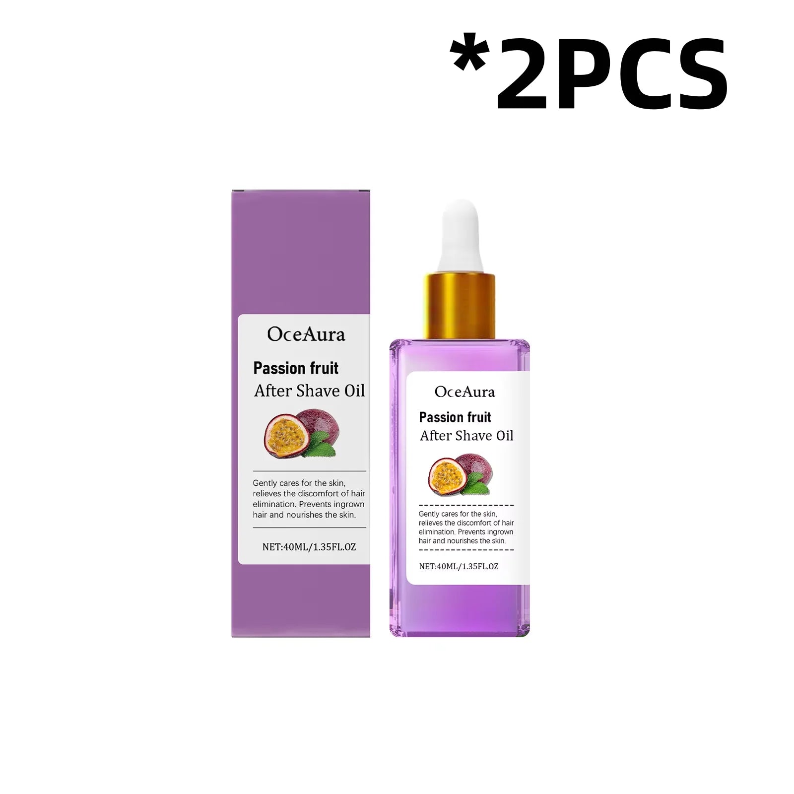 OCEAURA Passion Fruit Hair Removal Essential Oil Inhibit Hair Growth Relieve Discomfort Sooth Hair Removal Massage Essential Oil Oasis Select 40ml Boxed 1