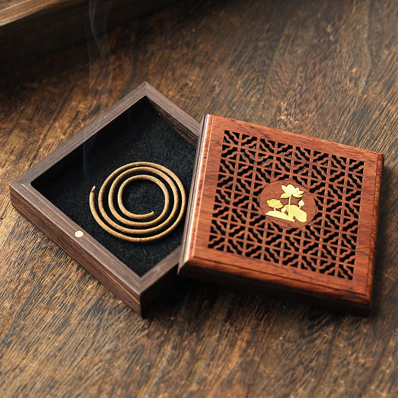 Rosewood Incense Burner Wooden Square Plate Home Indoor Aromatherapy Stove Creative Zen Incense Sink Sandalwood Burner Oasis Select