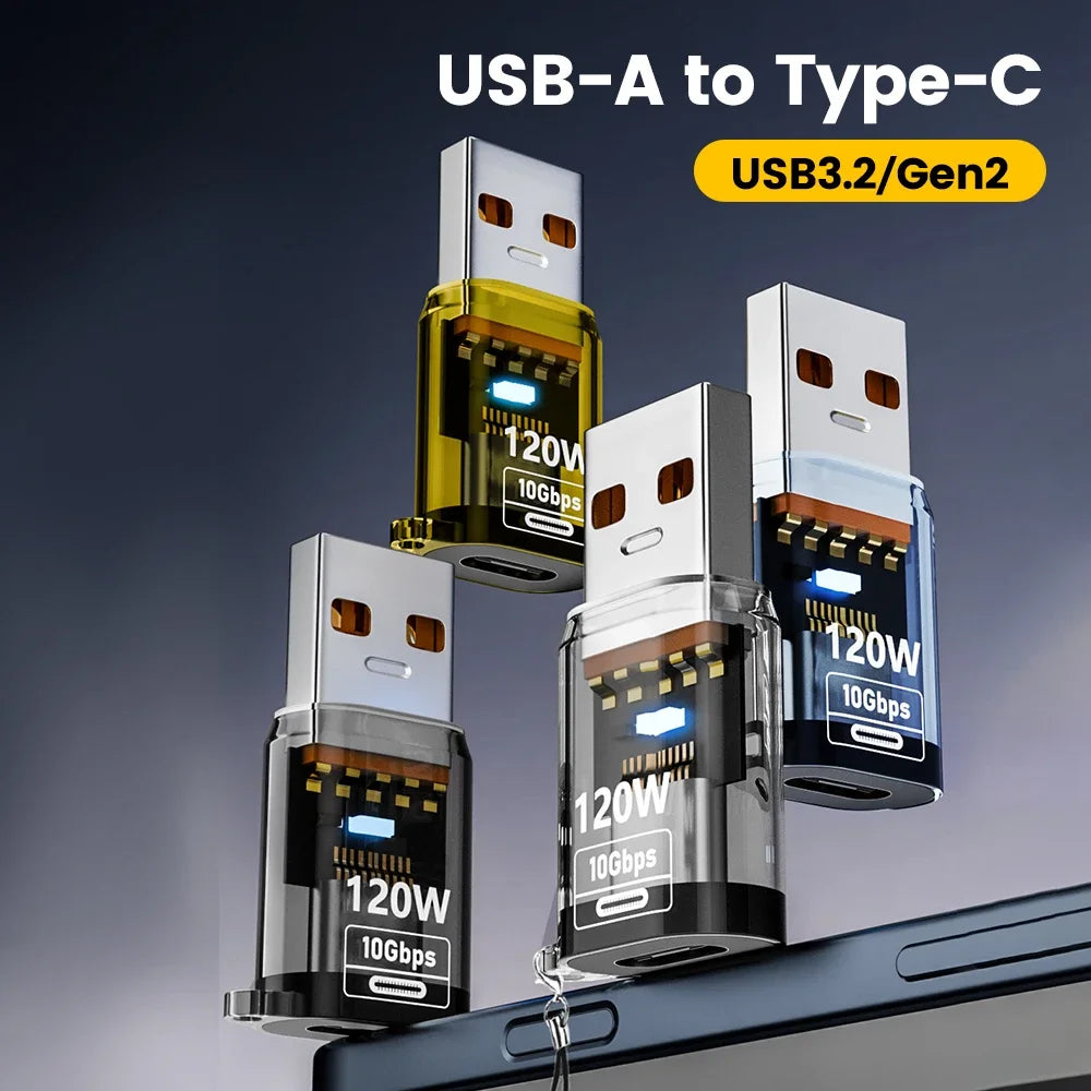 USB-A to Type-C Adapter – 120W Fast Charging & 10Gbps USB-C Adapter Oasis Select