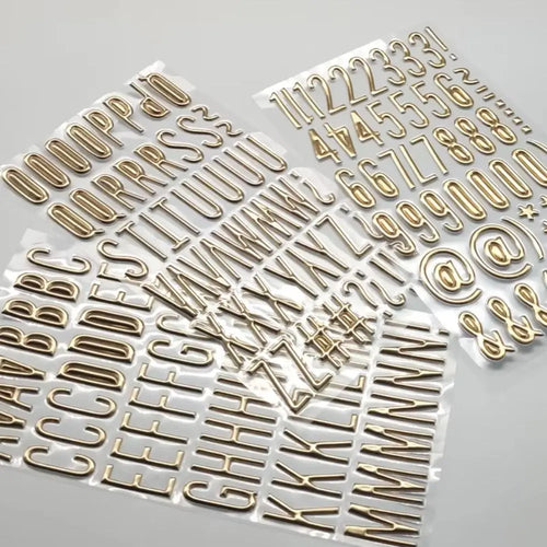 3D Gold Letter & Number Stickers – Puffy Waterproof Decals 3 Sheets Decorative Stickers Oasis Select