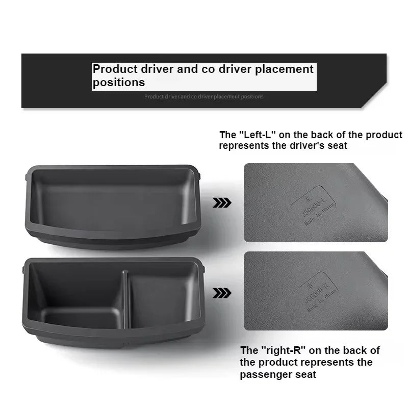 TPE Under Seat Storage Box Drawer For Tesla 2026 Model YL 6-Seat Front Rear Seat Lower Organizer Tray Car Interior Accessories Oasis Select