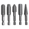 5pcs Hex Shank Rotary Steel File Drill Bits Burrs Grinding Grooved Sanding Engraving Engraving Milling Polish Tool Oasis Select 5pcs