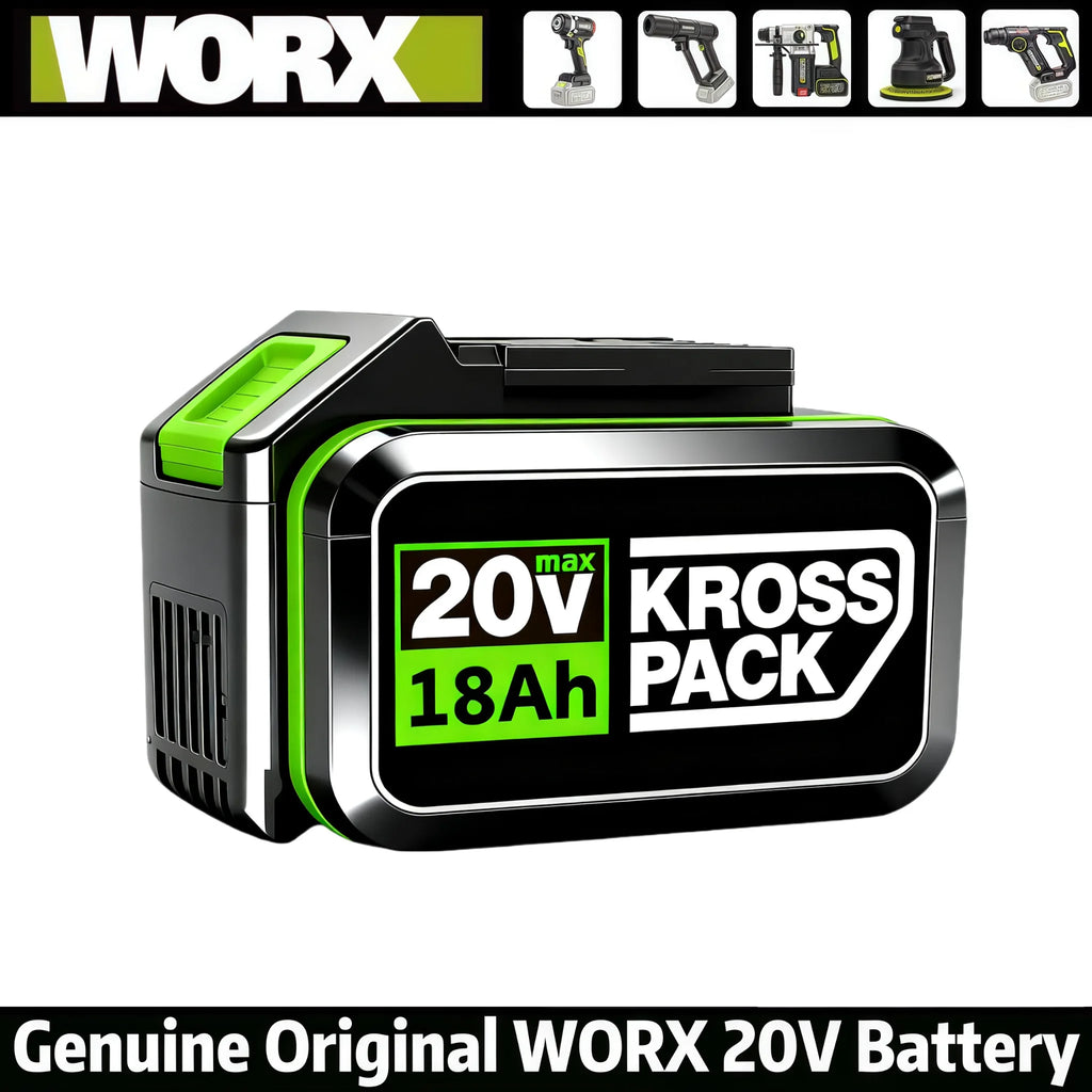 New High-capacity 20V Worx 18000mAh Replacement Lithium-ion Battery，For WA3551 WA3551.1 WA3553 WA3641Rechargeable Tool Battery Oasis Select 5Pin-18Ah-1PCS